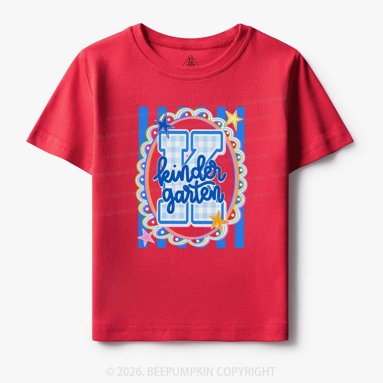Preppy Blue Gingham Pre-K To Fourth Grade Toddler&Kid's Tees