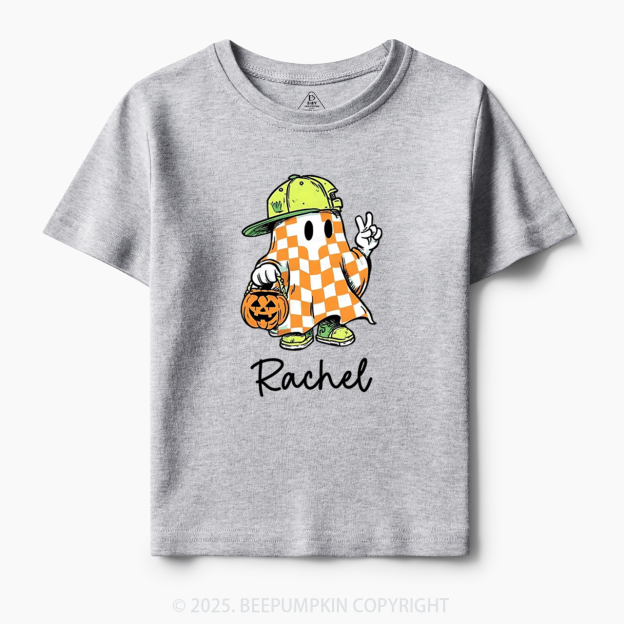 Personalized Name Spooky Dude Pumpkin Ghost Toddler&Kid's Tees Beepumpkin