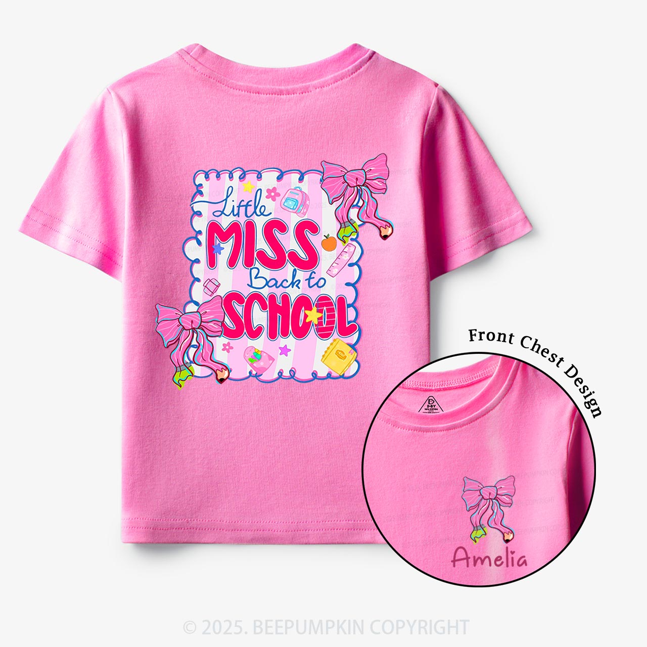 Personalized Little Miss School Toddler&Kid's Tees Beepumpkin