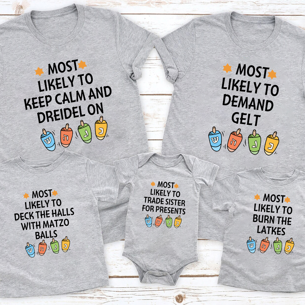 Most Likely Design Hanukkah Family Matching Shirt