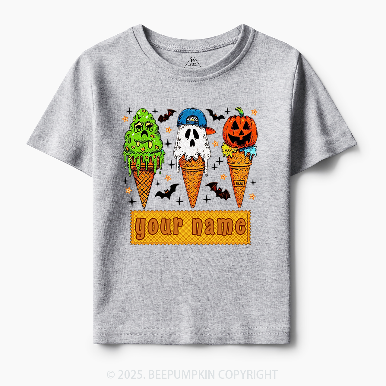 Personalized Name Halloween Spooky Scoops Toddler&Kid's Tees Beepumpkin