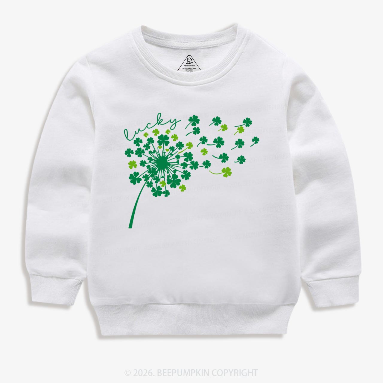 Dandelion Shamrock St. Patrick's Day Kid's Sweatshirt