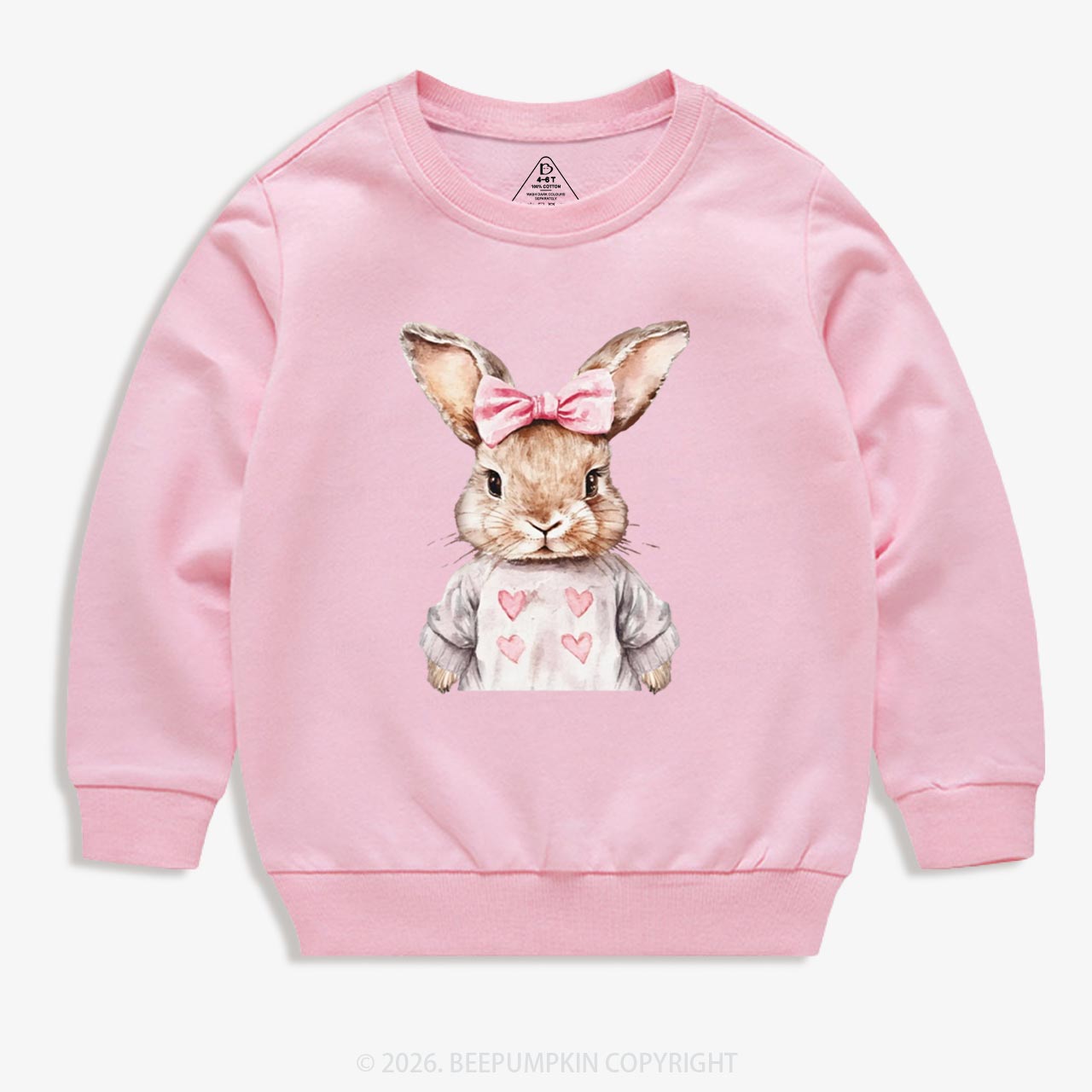Sweet Bow Bunny Easter Kid's Sweatshirt