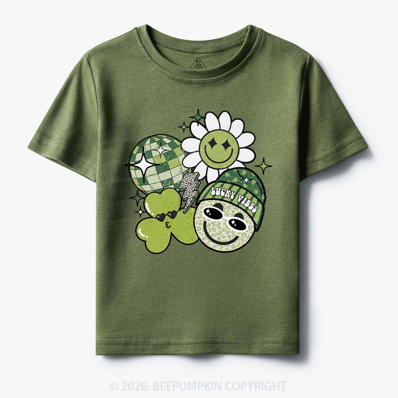 Disco Lucky Vibes Toddler&Kid's Tees Beepumpkin