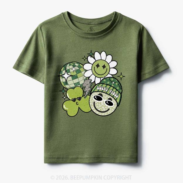 Disco Lucky Vibes Toddler&Kid's Tees Beepumpkin