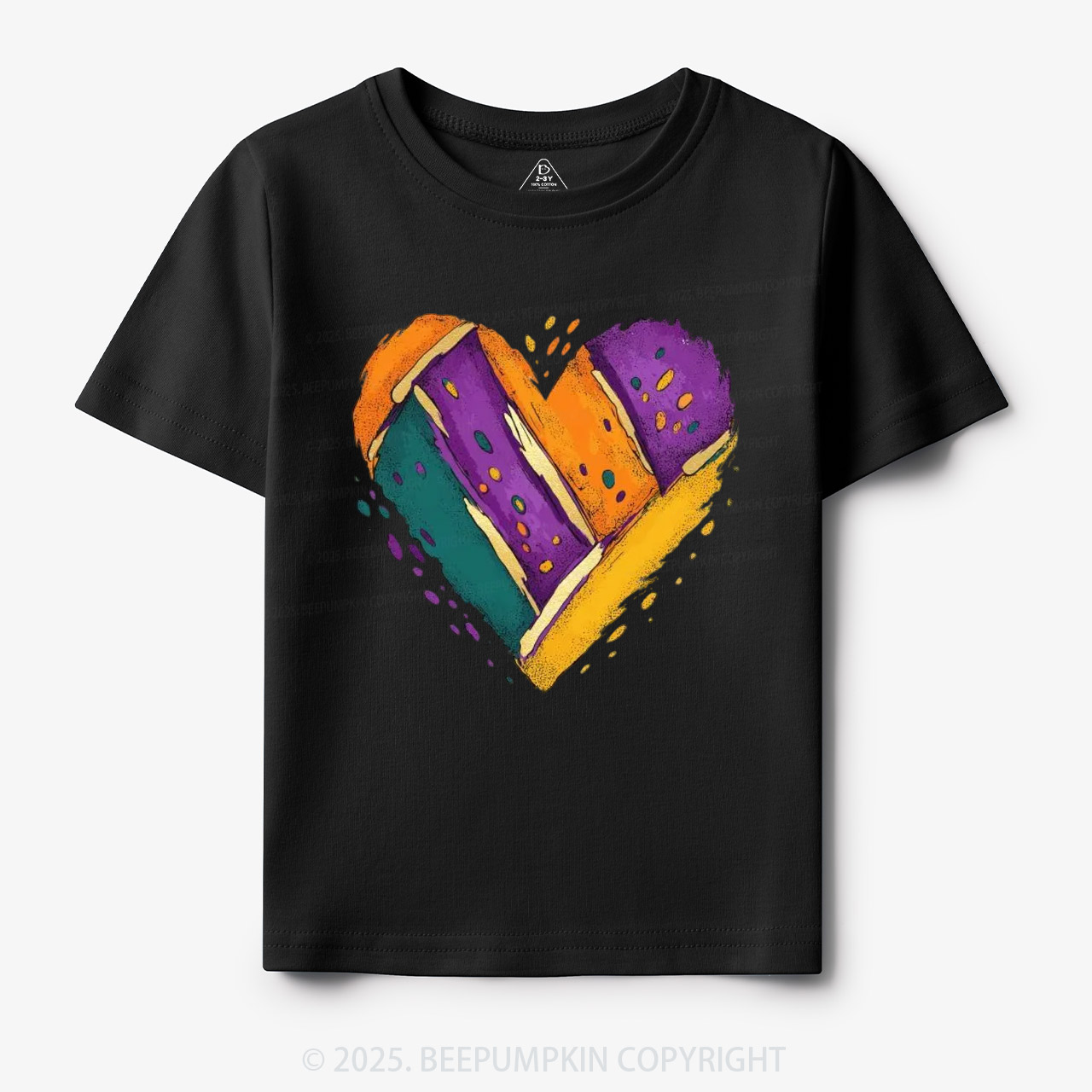 Mardi Gras Heart Toddler&Kid's Tees Beepumpkin