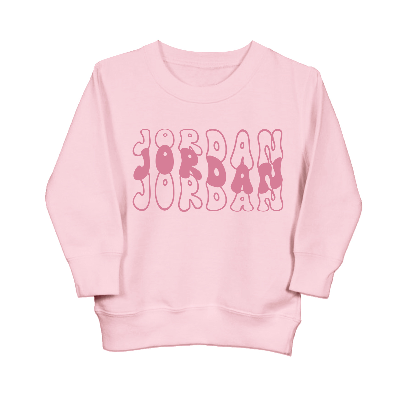 Custom Kids Sweatshirt With Retro Wavy Name