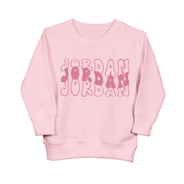 Custom Kids Sweatshirt With Retro Wavy Name