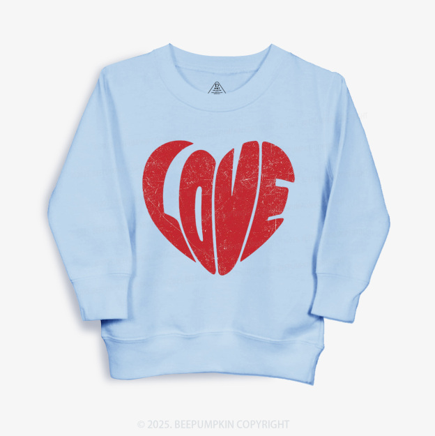 Retro Love Heart Valentine's Day Kid's Sweatshirt
