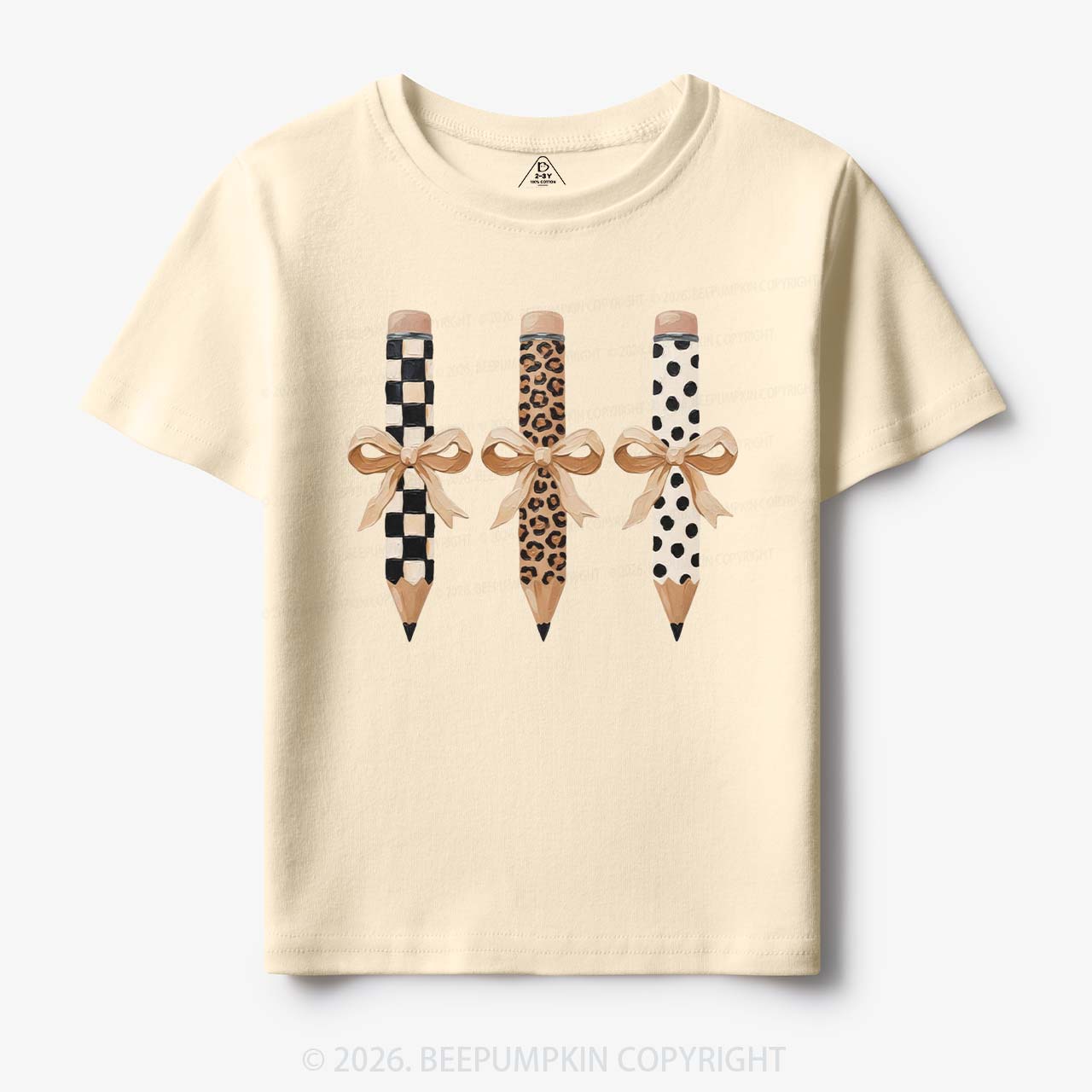 Brushstroke Pencil Bow Preppy Toddler&Kid's Tees