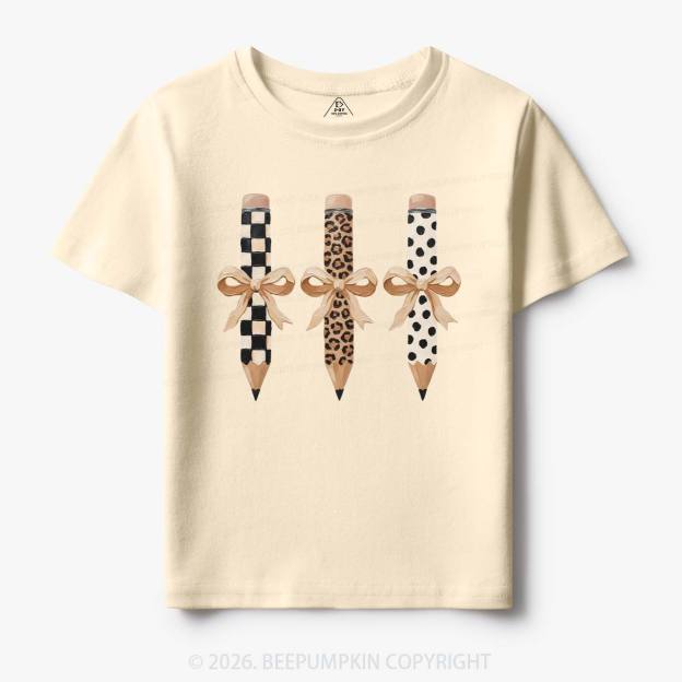 Brushstroke Pencil Bow Preppy Toddler&Kid's Tees
