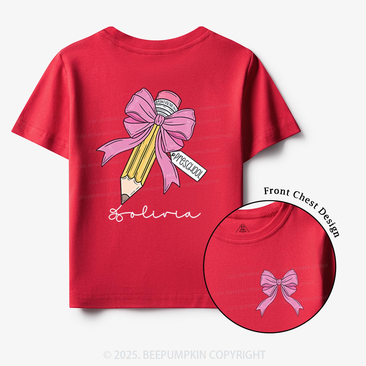 Personalized Girls Back To School Toddler&Kid's Tees Beepumpkin
