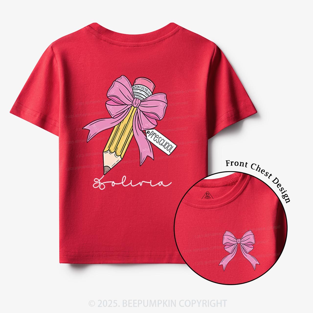 Personalized Girls Back To School Toddler&Kid's Tees Beepumpkin