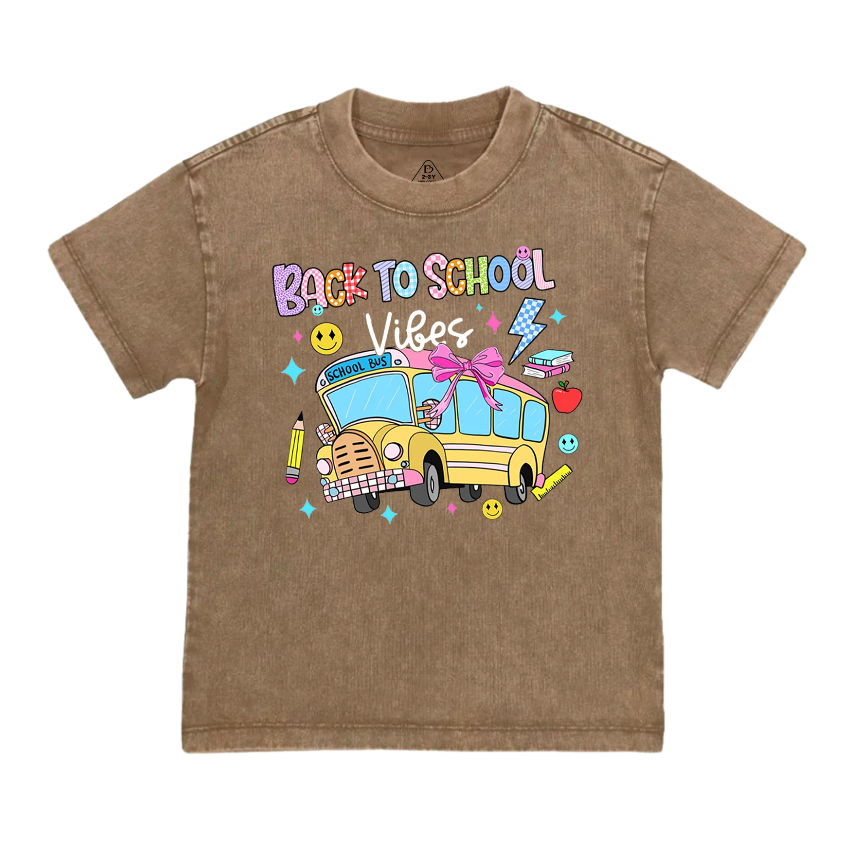 Personalized School Bus Toddler&Kids Washed Tees