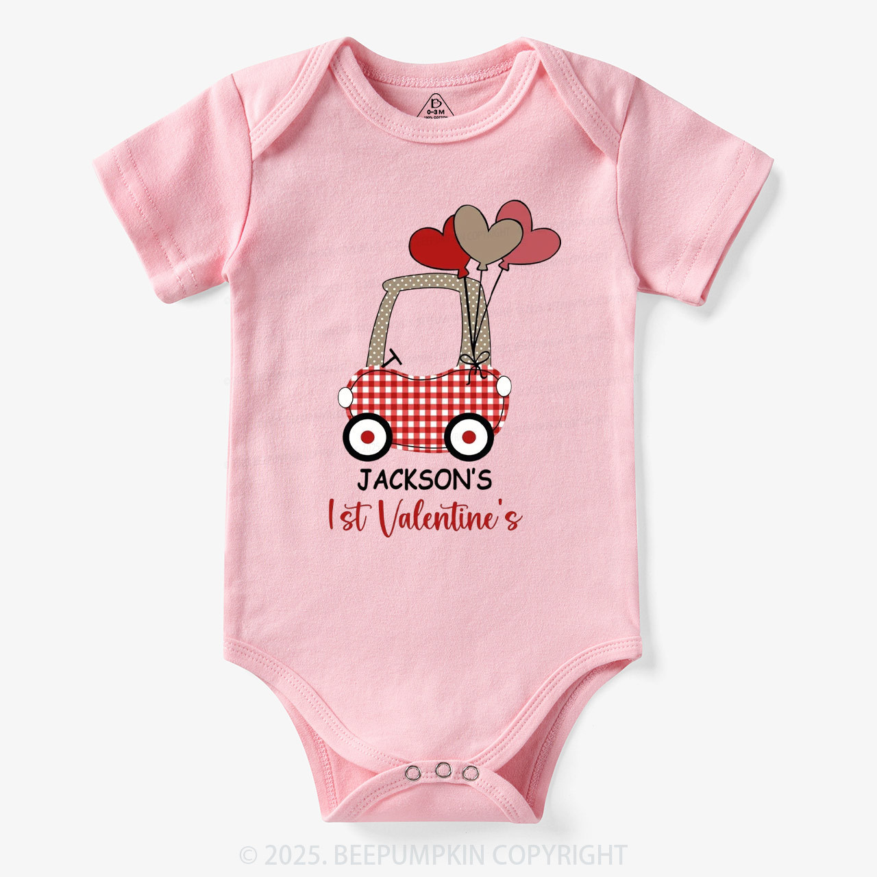 Personalized Car My First Valentine's Day Bodysuit Beepumpkin