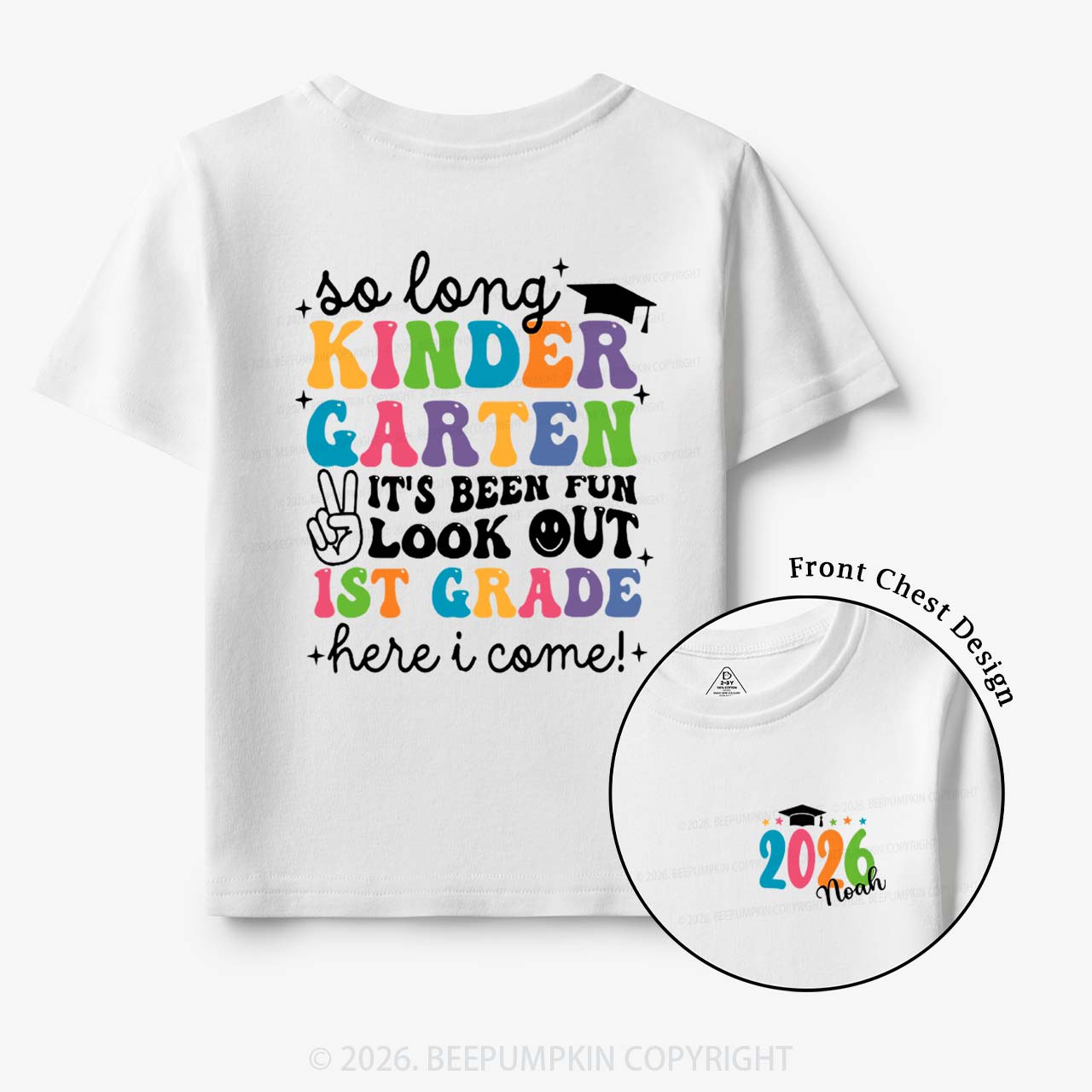 Personalized Name So Long Kindergarten Hello 1st Grade Toddler&Kid's Tees