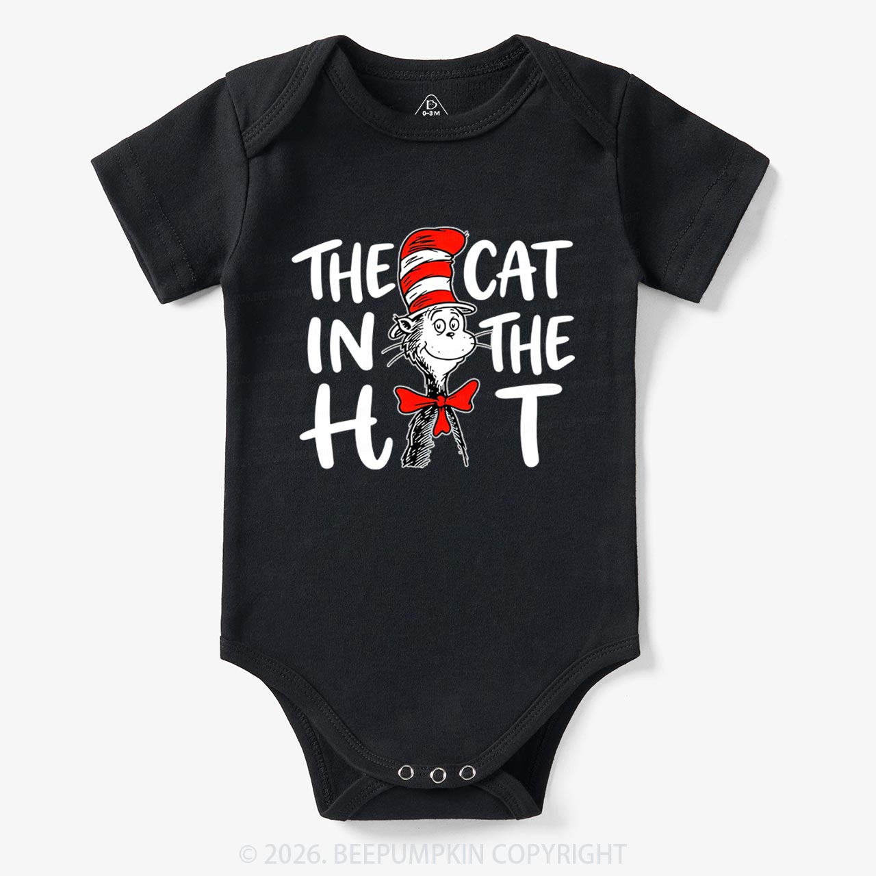 Whimsical Cat In The Hat Baby Bodysuit