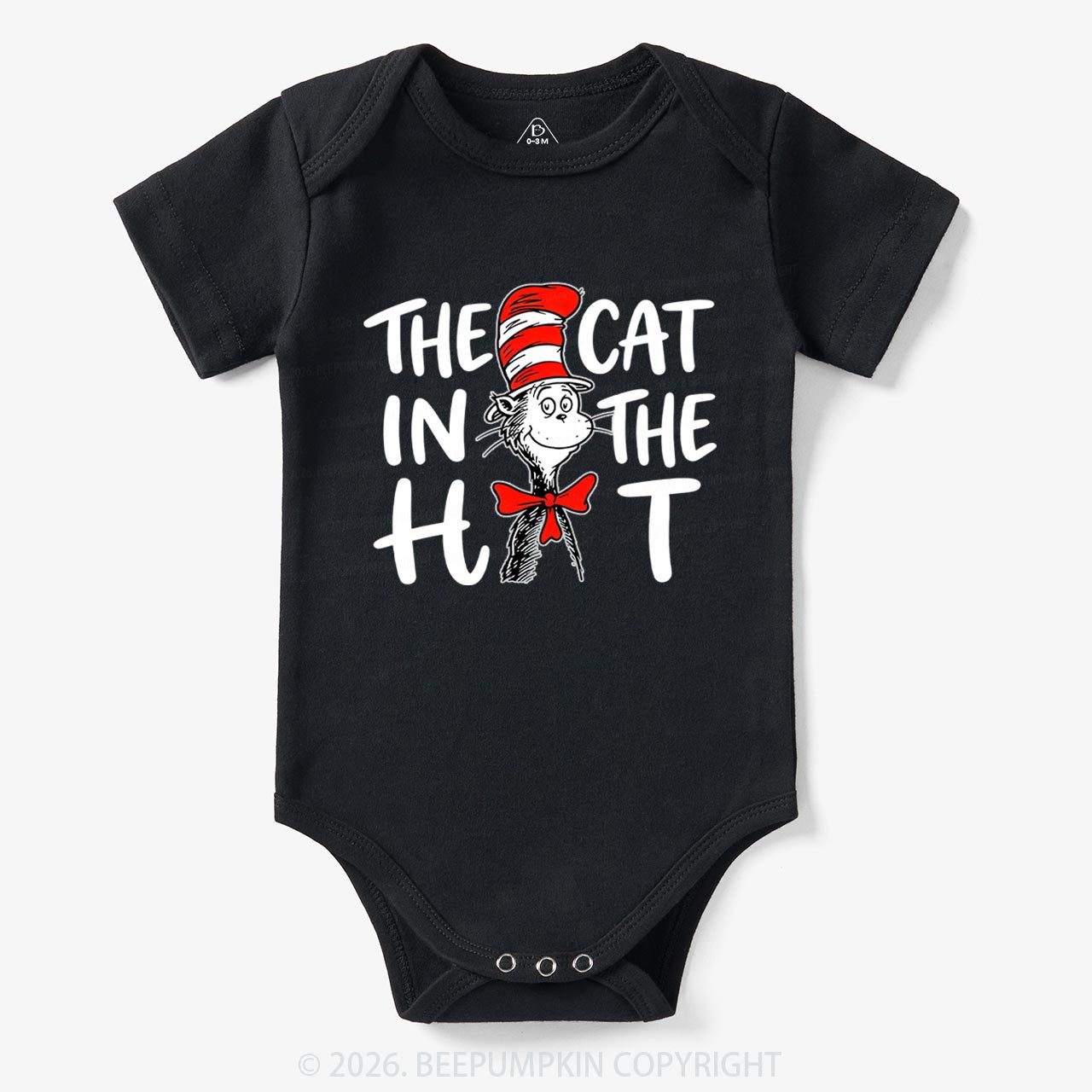 Whimsical Cat In The Hat Baby Bodysuit