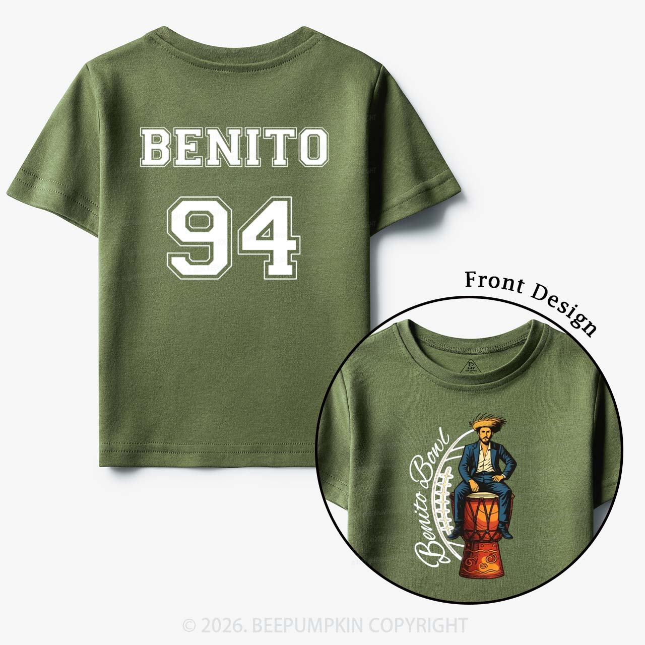 Personalized Benito Bowl Football Fan Toddler&Kid's Tees