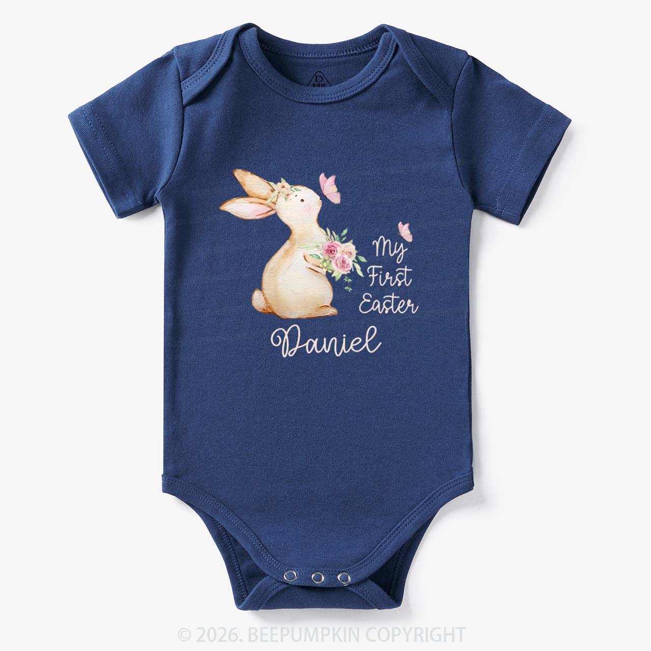 Personalized My First Easter Butterfly Kiss Bunny Baby Bodysuit