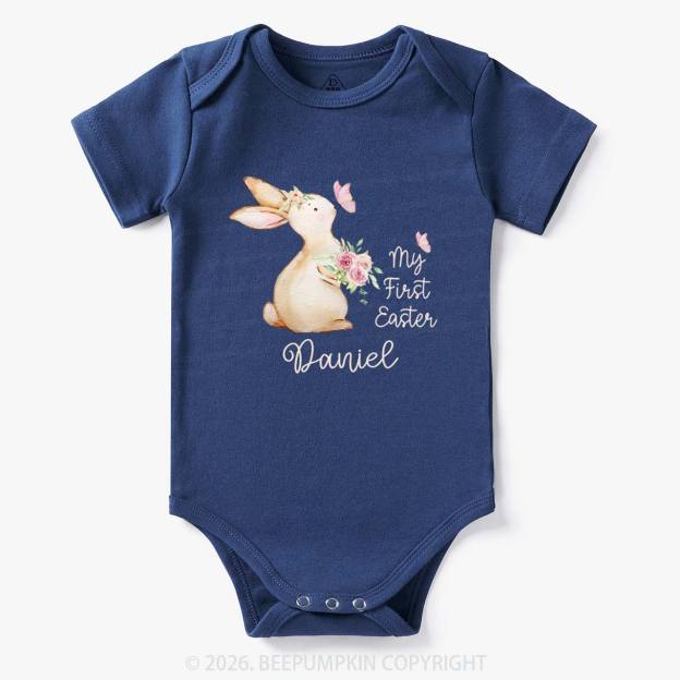 Personalized My First Easter Butterfly Kiss Bunny Baby Bodysuit