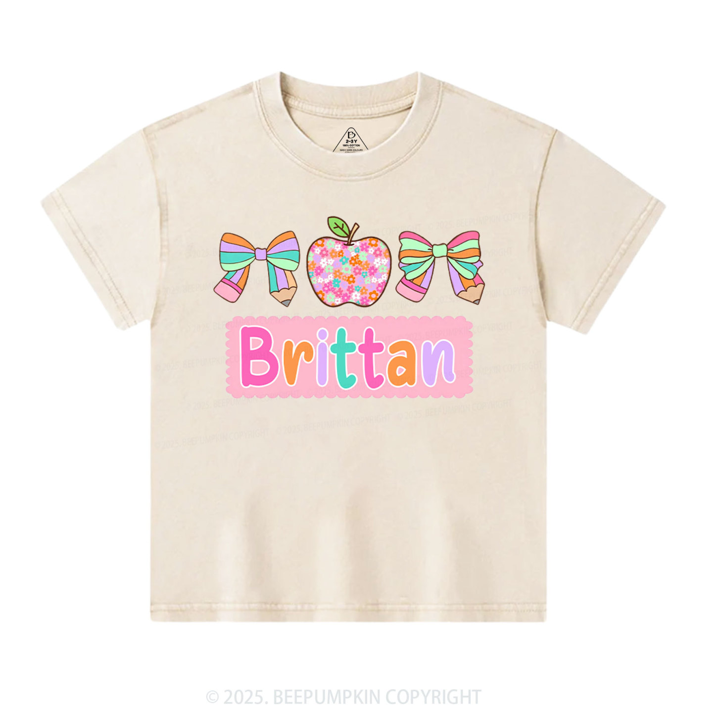 Personalized Pretty Name Toddler&Kids Washed Tees