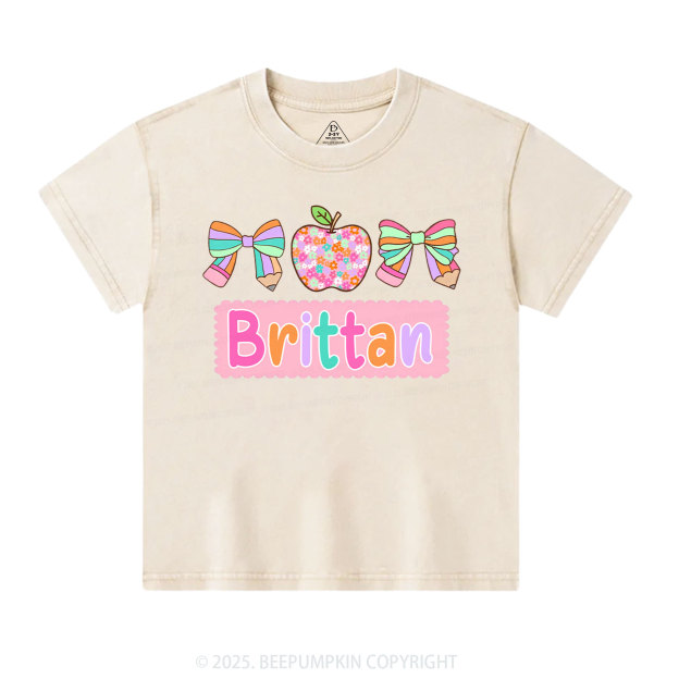 Personalized Pretty Name Toddler&Kids Washed Tees