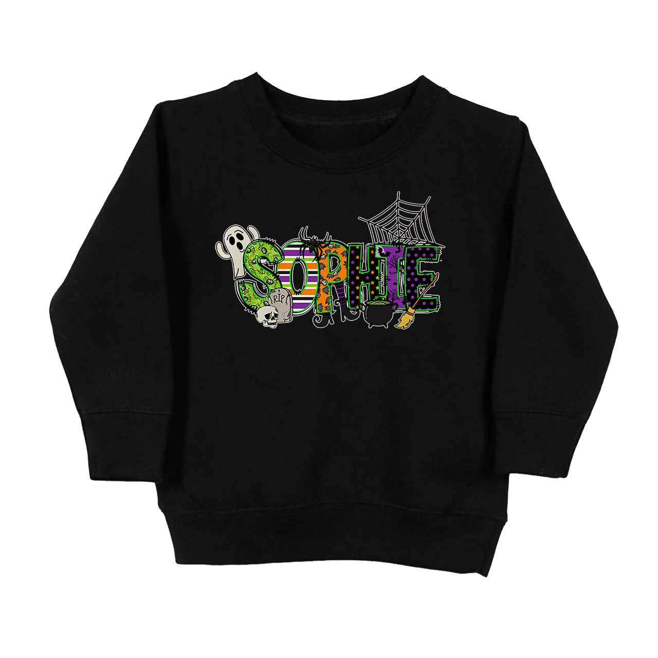 Personalized Halloween Alphabet Letters Kid's Name Sweatshirt