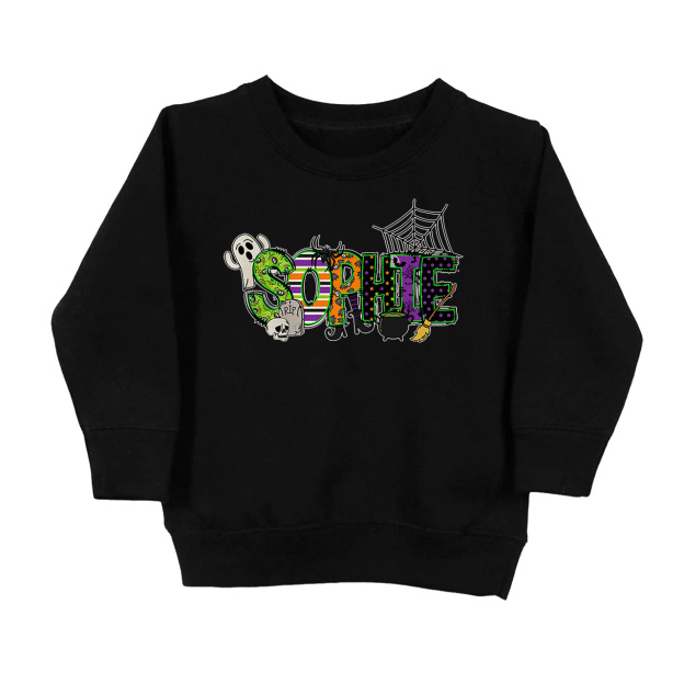 Personalized Halloween Alphabet Letters Kid's Name Sweatshirt