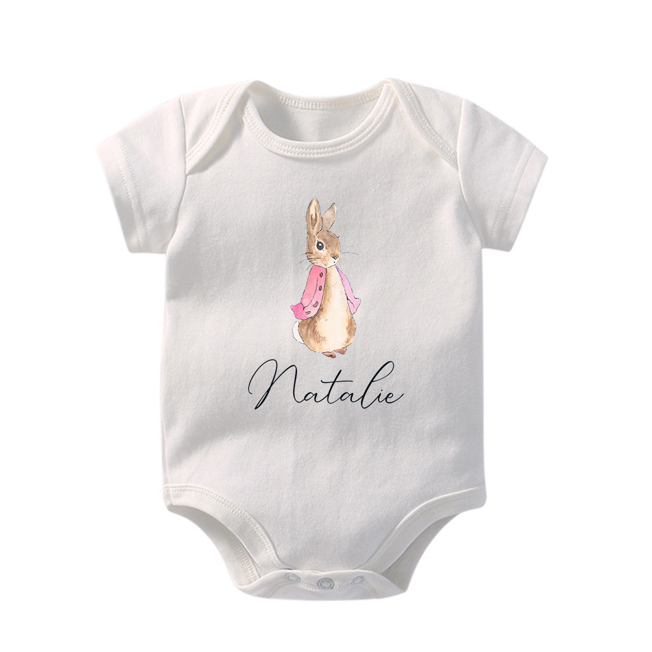Personalized Easter Cute Peter Rabbit Baby Bodysuit
