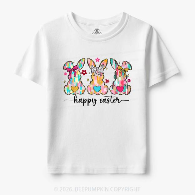 Pastel Brush Happy Easter Bunnie Toddler&Kid's Tees