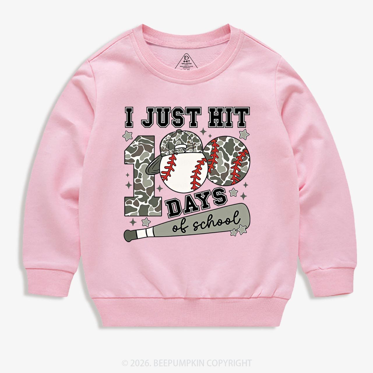 I Just Hit 100 Days Baseball School Toddler&Kid's Sweatshirt