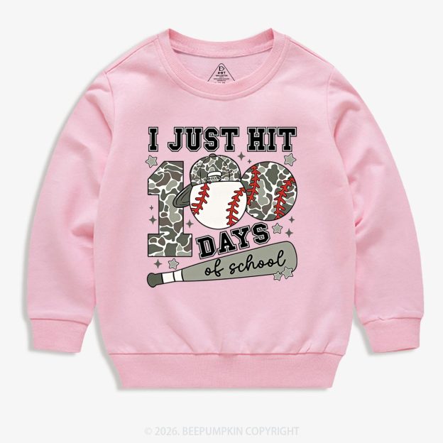 I Just Hit 100 Days Baseball School Toddler&Kid's Sweatshirt