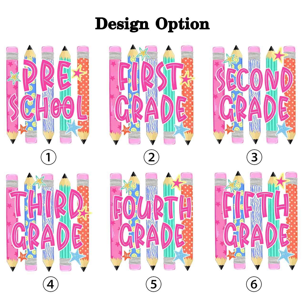 Personalized Grade Level Colorful Pencil Toddler&Kid's Tees