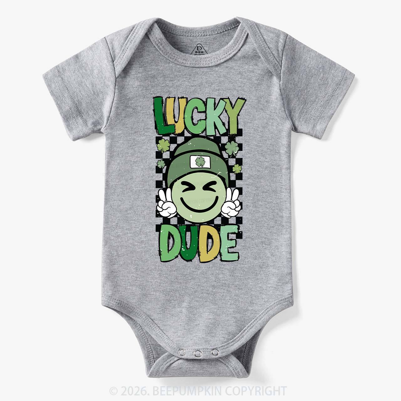 Retro Lucky Dude St.Patricks Day Bodysuit For Baby