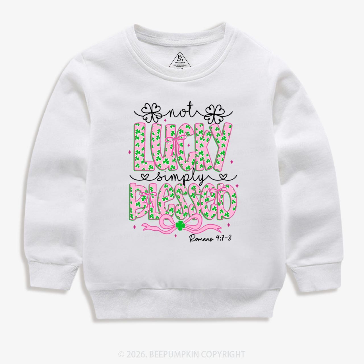 Not Lucky Simply Blessed St Patrick's Day Kid's Sweatshirt