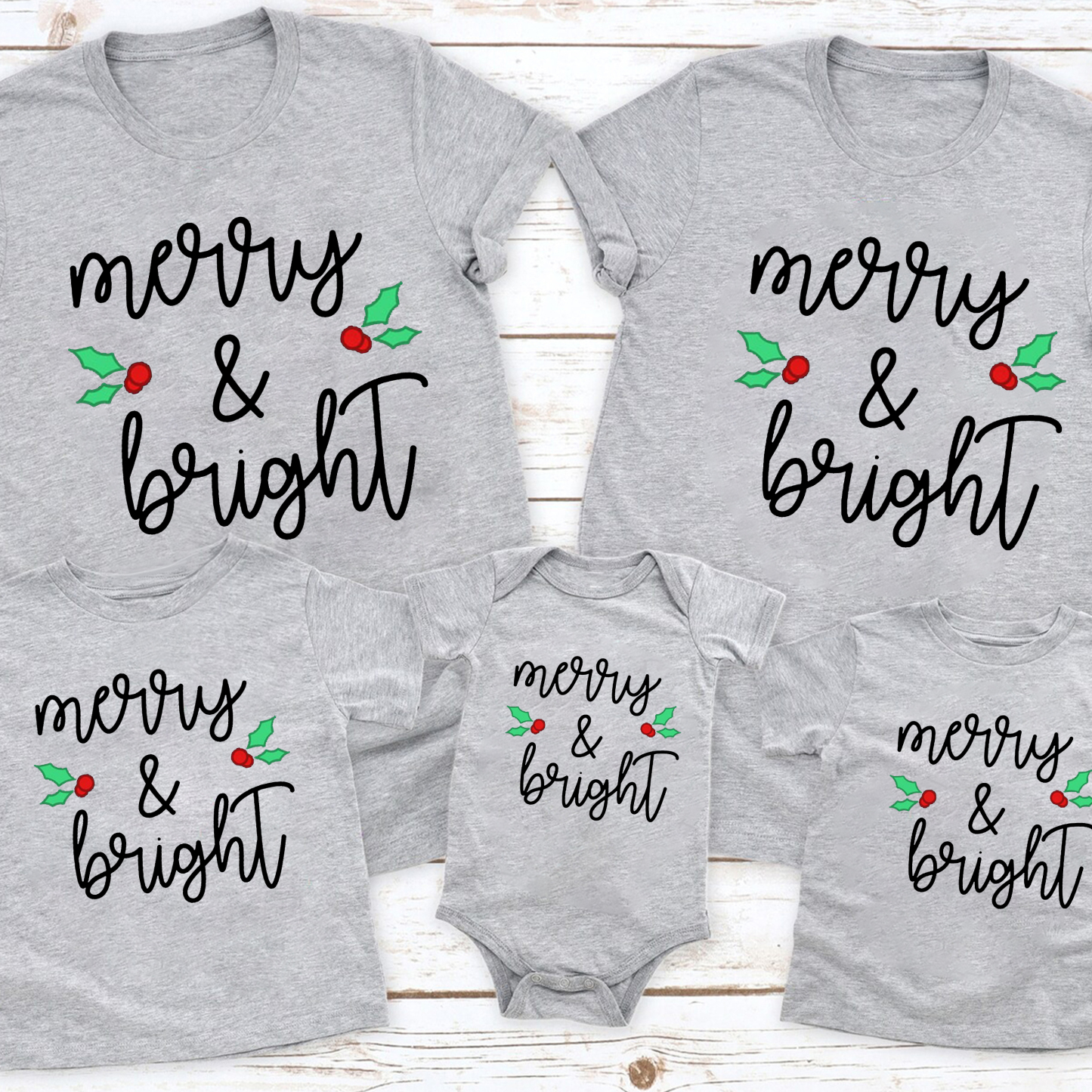 Merry&Bright Christmas Family Matching Shirt