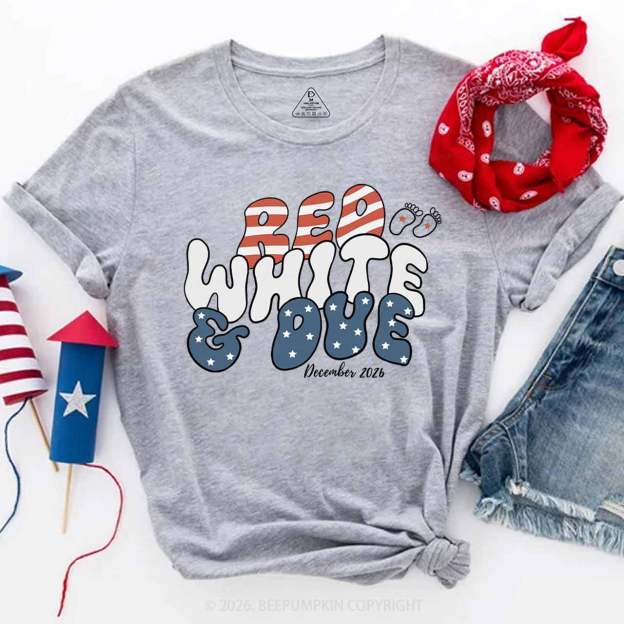 Personalized American Mama 4th July Pregnancy Announcement T-Shirts
