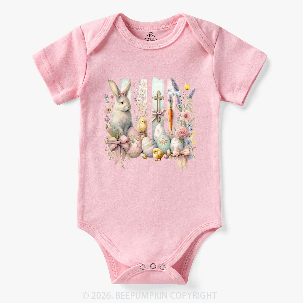 Springtime Faith Bunny Baby Bodysuit