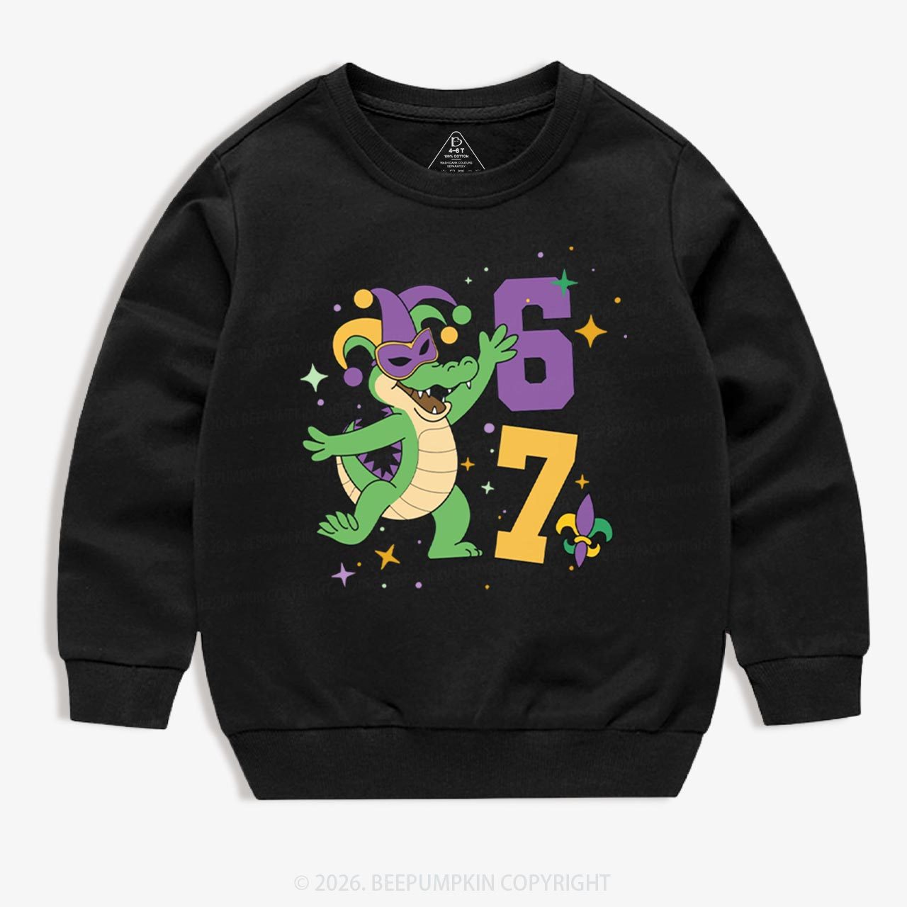 Mardi Gras Alligator 67 Kid's Sweatshirt