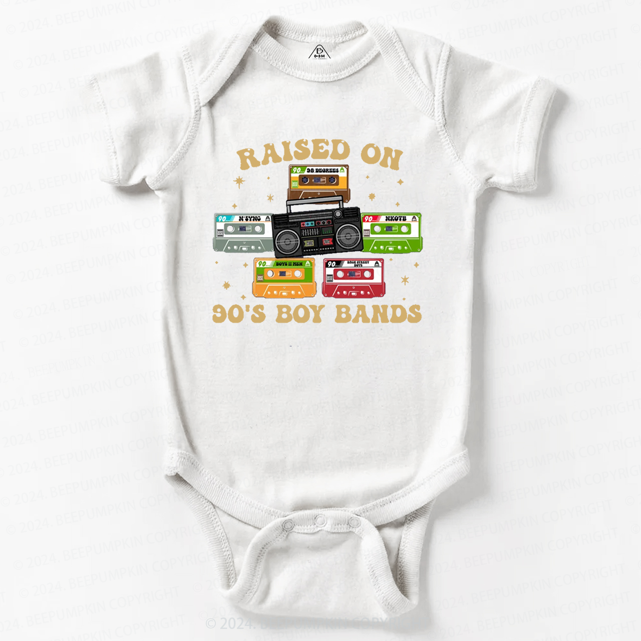 Raised On 90's Music Band Baby Bodysuit 8 