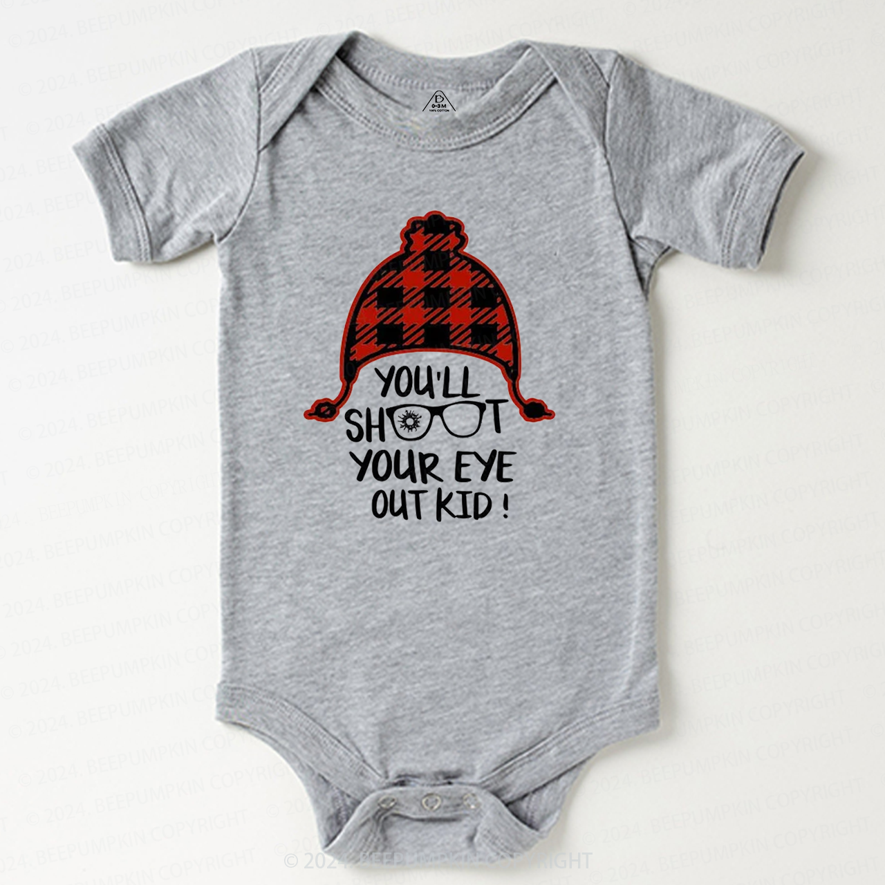 Dinosaur Christmas Truck Baby Bodysuit