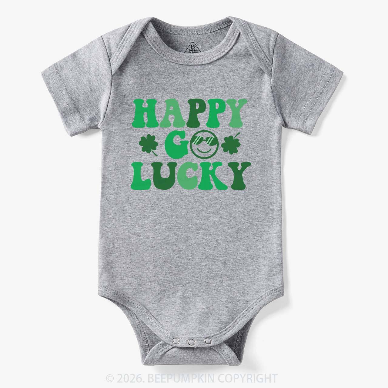 Leaf Happy Go Lucky St.Patricks Day Bodysuit For Baby