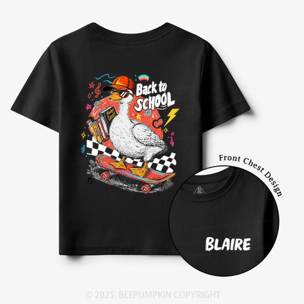Personalized Funny Skateboard Goose Toddler&Kid's Tees Beepumpkin