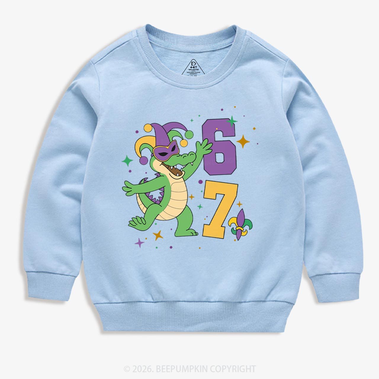 Mardi Gras Alligator 67 Kid's Sweatshirt