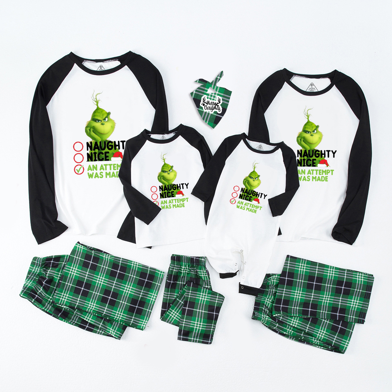Cute Cartoon Pattern Grinch Matching Pajamas Beepumpkin