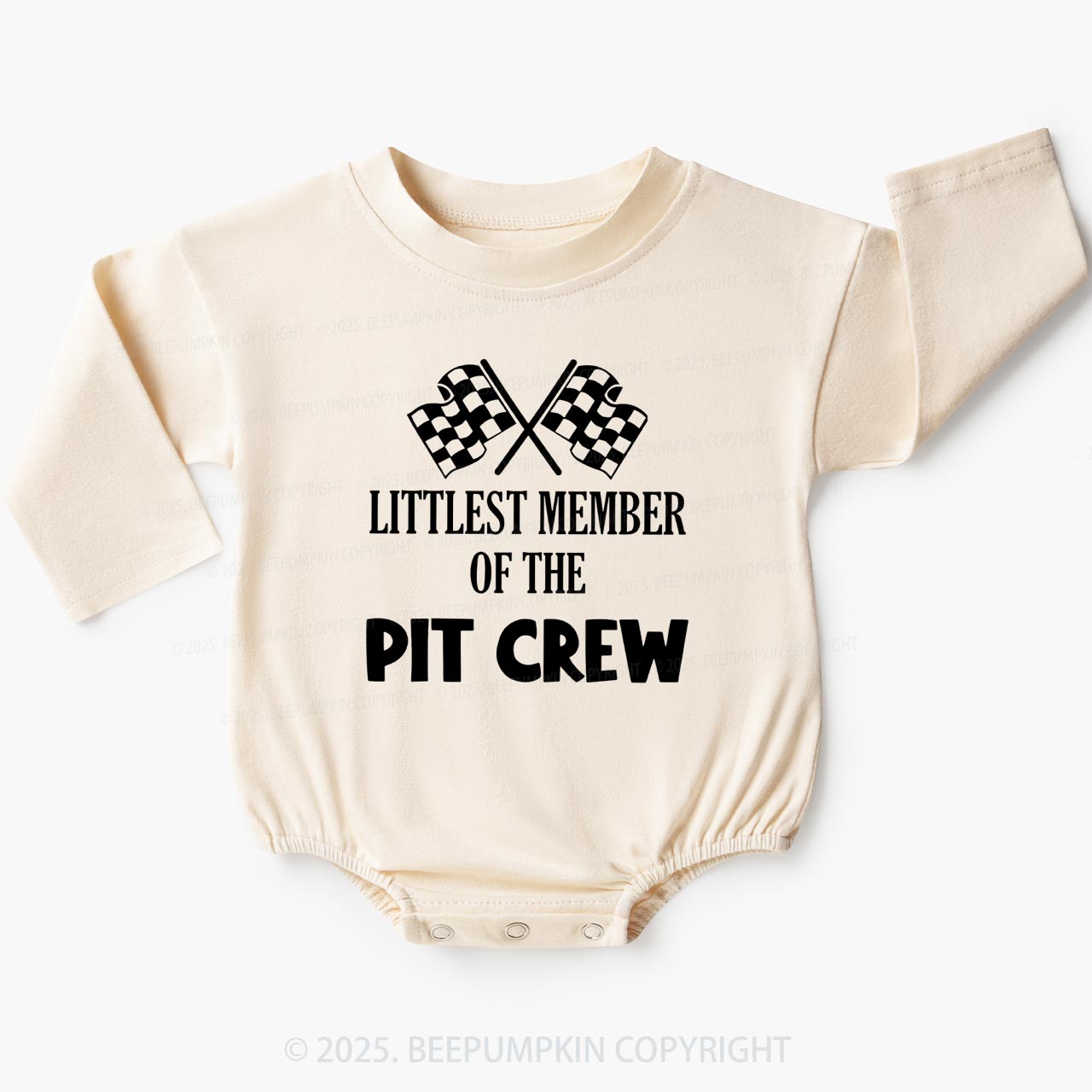 Littlest Member Of The Pit Crew Baby Bubble Romper Beepumpkin