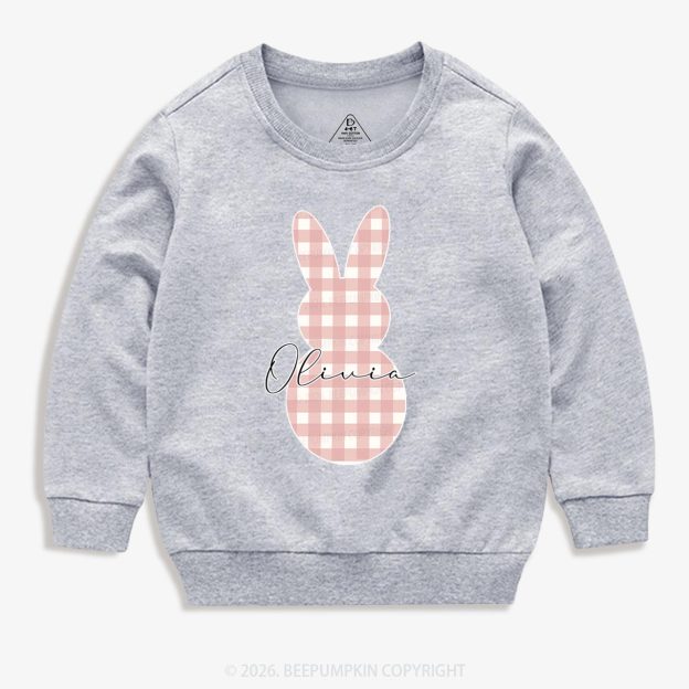 Personalised Easter Petit Gingham Bunny Kid's Sweatshirt