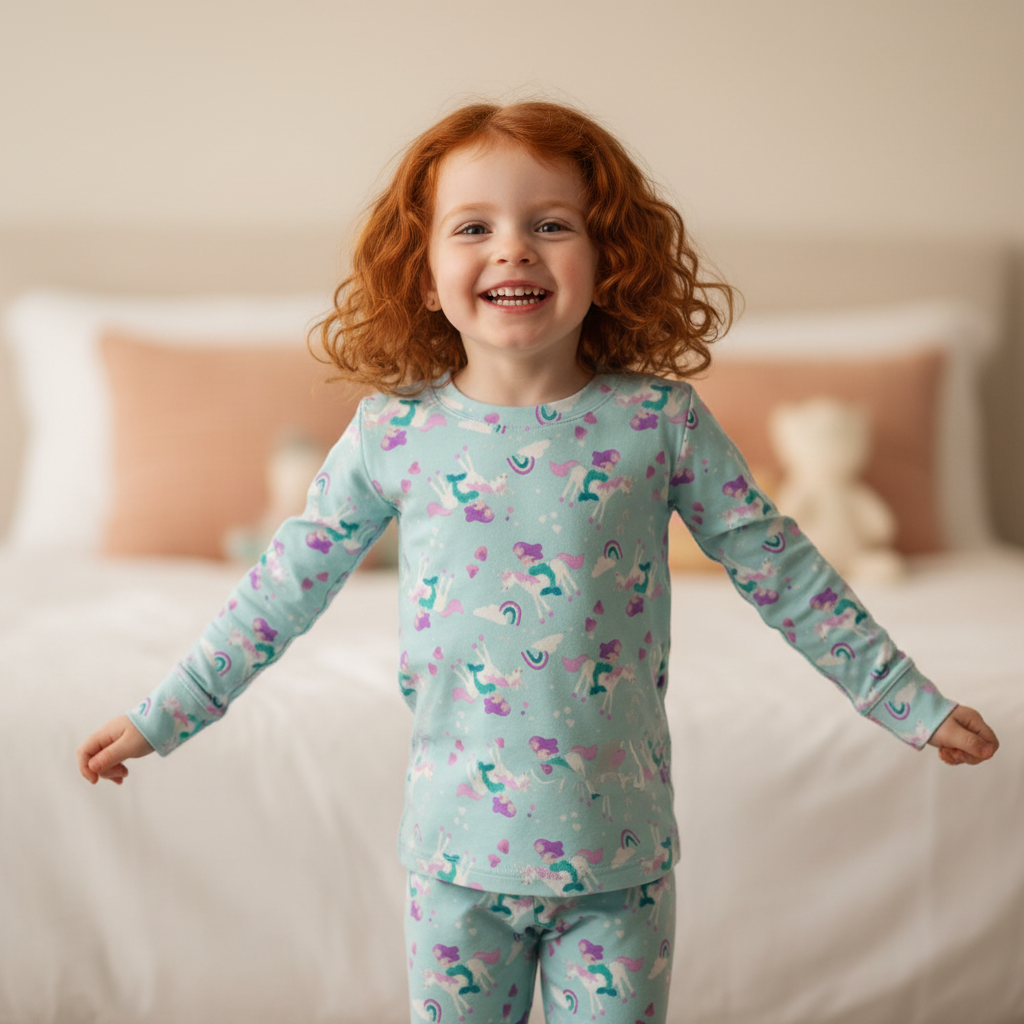 Mermaid Princess And Her Pony Two-Piece Pajama Set For Kids