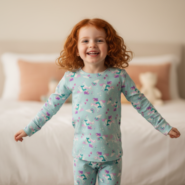 Mermaid Princess And Her Pony Two-Piece Pajama Set For Kids